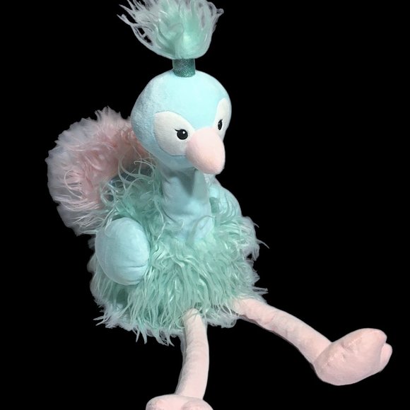 Animal Adventure Flamingo Ostrich Bird Plush Long legged 25" Teal Blue Pink Toy - Picture 2 of 9